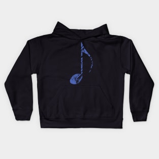 Cool Grunge Music Note - Blue Kids Hoodie